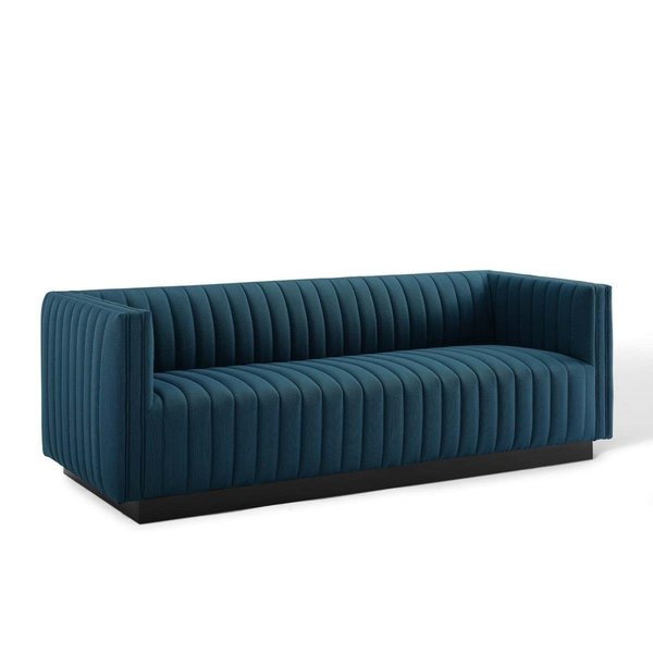Modway Furniture Conjure Tufted Upholstered Fabric Sofa Azure EEI-3928-AZU
